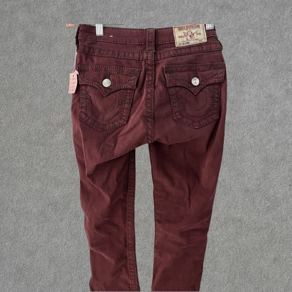 True Religion Burgundy Skinny/Straight Cut Jeans Women's Size 24